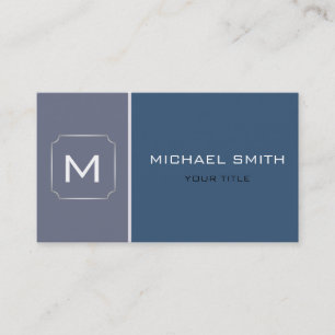 Cartão De Visita Azul escuro comum e Cinza profissional moderno