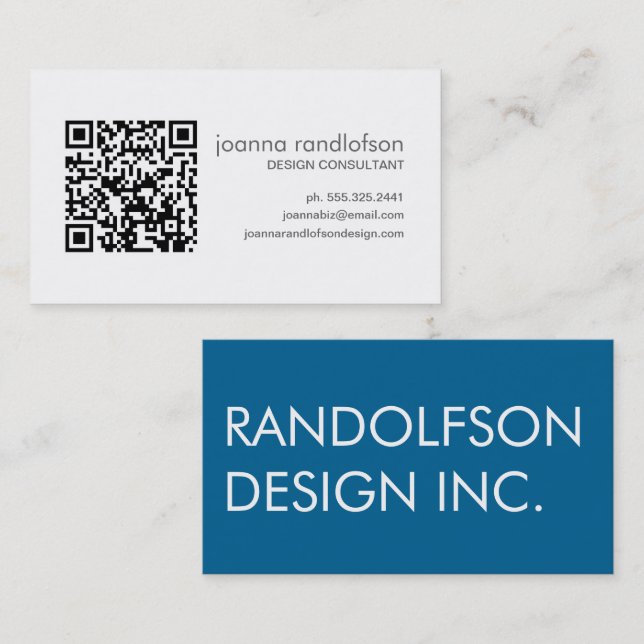 Cartão de visita azul escuro do CÓDIGO da (Frente/Verso)