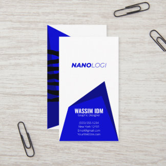 Cartão De Visita Azul exclusivo corporativo profissional minimalist