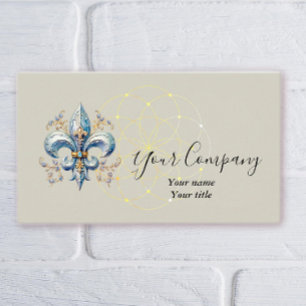 Cartão de Visita Azul Fleur-de-Lis