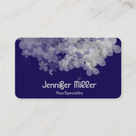 Cartão De Visita Azul-impermeável, cor-de-água floral