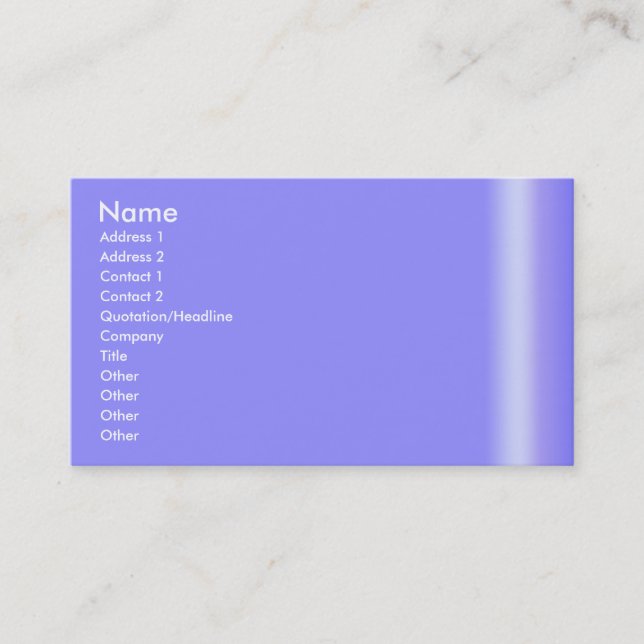 Cartão de visita azul legal (Frente)