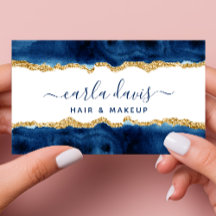 Azul Marinho e Dourado | Caligrafia Elegante