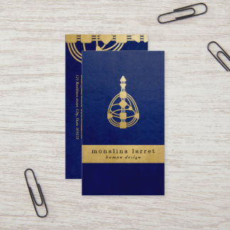 Cartão De Visita Azul marinho| Gráfico Dourado de Design