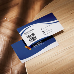 Cartão De Visita Azul Minimalista Simples