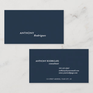 Cartão de visita azul mínimo moderno