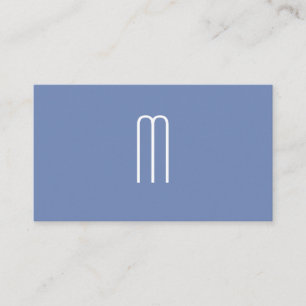 Cartão De Visita Azul Monograma Minimalista Moderno