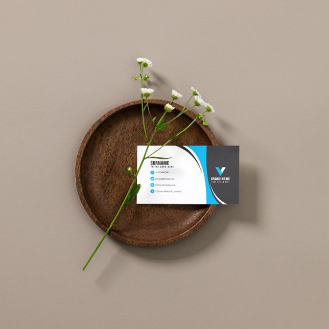 Cartão De Visita Azul na moda Strike (Criador carregado)