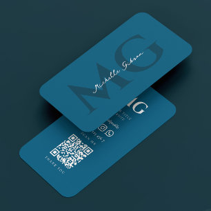 Cartão De Visita Azul Oceano Profissional Minimalista