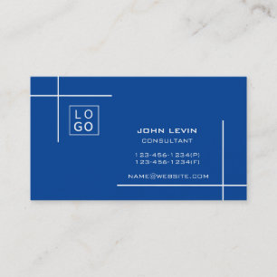 Cartão De Visita Azul personalizado mínimo de logotipo profissional