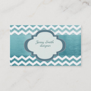 Cartão De Visita Azul-prato-do-diafrão atrativo da Trendy