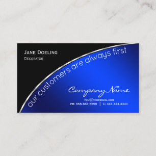 Cartão De Visita Azul preto Elegante Moderno Profissional