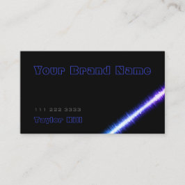 Cartão De Visita Azul preto simples com moderno gráfico claro