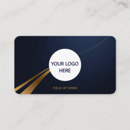 Cartão De Visita Azul Profundo e Dourado totalmente personalizável