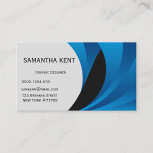 Cartão De Visita Azul-quic moderno e branco