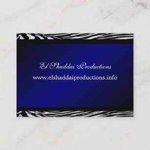 Cartão de visita azul retro da zebra