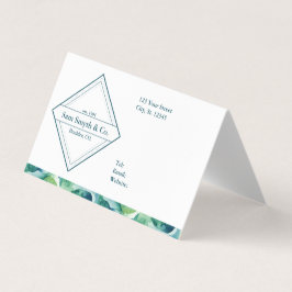 Cartão De Visita Azul/Verde na Design da empresa branca