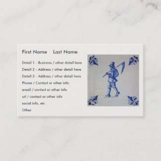 Cartão De Visita Azulejo Azul Delft - Modelo