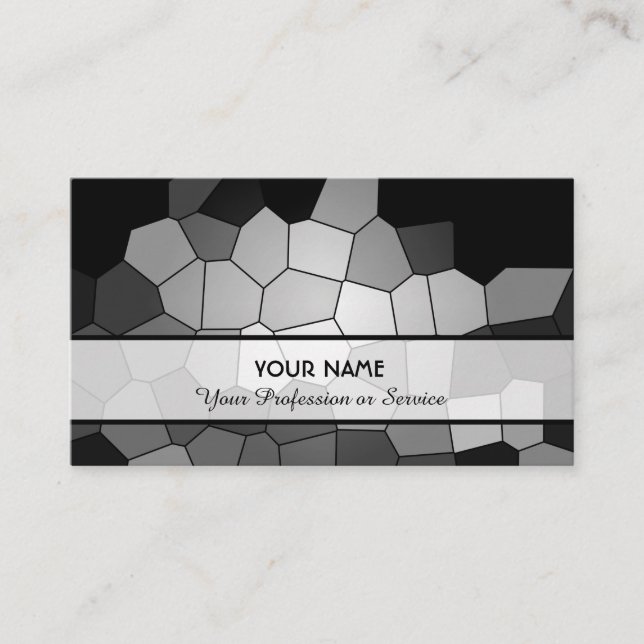 Cartão De Visita azulejos abstrato preto e branco (Frente)