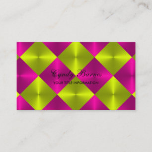 Cartão De Visita Azulejos de Diamantes de Olhos Metálicos de Limão