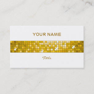 Cartão De Visita Azulejos Disco com faixa de azulejo "Dourada" bran