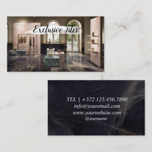Cartão De Visita Azulejos Exclusivos Preto Luxo Materiais Naturais