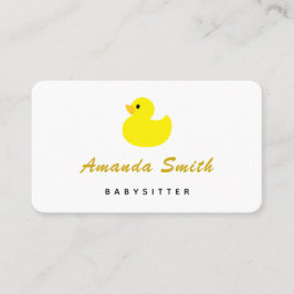Cartão De Visita Babá Pato Amarelo Minimalista