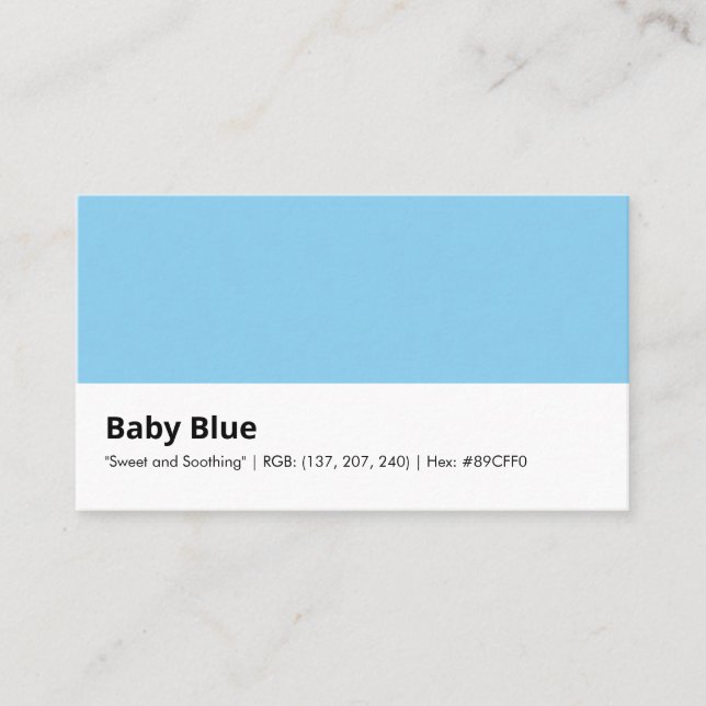 Cartão De Visita Baby Blue | "Doce e Suave" (Frente)
