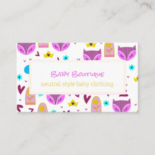 Cartão De Visita Baby boutique promocional de site neutro em relaçã