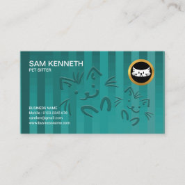 Cartão De Visita Baby-sitter ciano do animal de estimação do