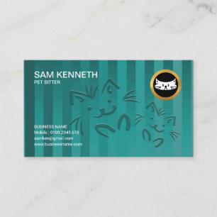 Cartão De Visita Baby-sitter ciano do animal de estimação do
