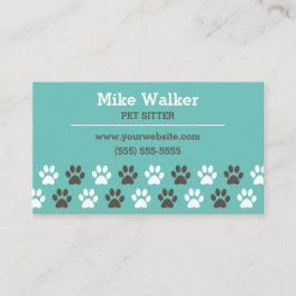Cartão De Visita Baby-sitter do animal de estimação do impressão da