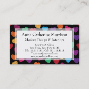 Cartão De Visita Baby-sitter feliz dos corações, puericultura,