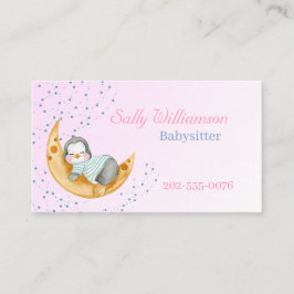 Cartão De Visita Babysitter Child Care Nanny Cute Penguin