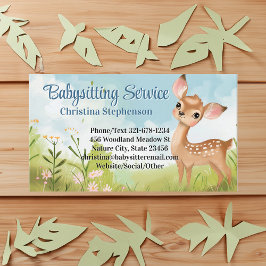 Cartão De Visita Babysitter Nanny Childcare Watercolor Veer