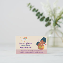 Cartão De Visita Babysitter Professional Business | Arco-íris Cujo