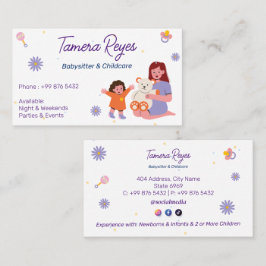 Cartão De Visita Babysitter Professional Business | Nanny Chilcare