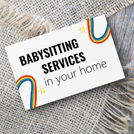 Cartão De Visita Babysitting Services em casa, divertida estrela ar