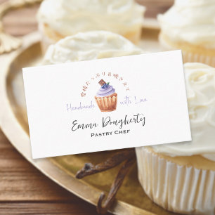 Cartão De Visita Bagaço de pastelaria Cupcake de amora-roxa