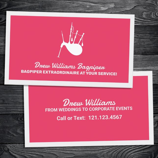 Cartão De Visita Bagpiper (Bagpiper Business Cards)