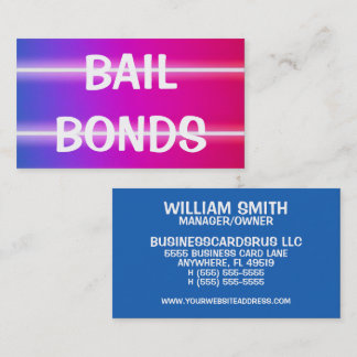 Cartão De Visita Bail Bonds Brilhante Colorida