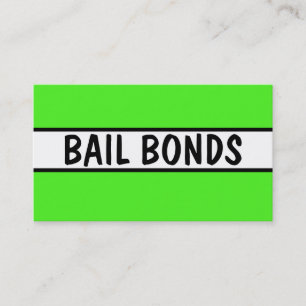 Cartão De Visita Bail Bonds Neon Green