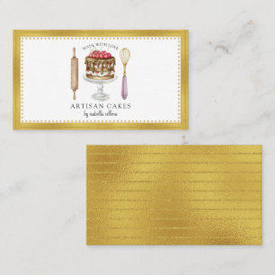 Cartão De Visita Baker Bakery Elegante Utensílios Para Bajulação