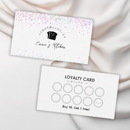 Cartão De Visita Bakery Loyalty Card Rainbow Glitter Bread Logo