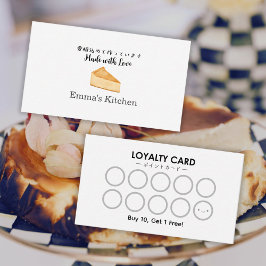 Cartão De Visita Bakery Reward Loyalty Card Modern Cheesecake Logo