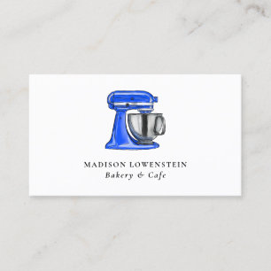Cartão De Visita Baking Blue Whiser Caterer Paery Chef Modern