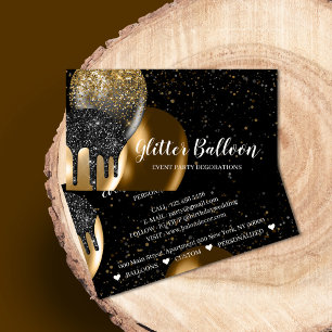 Cartão De Visita Balão de Aniversário do Plano de Eventos de Decora