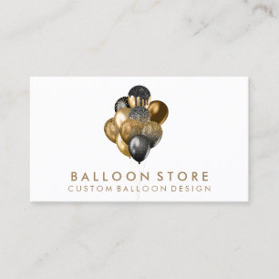 Cartão De Visita Balão Decor Boho dourado preto