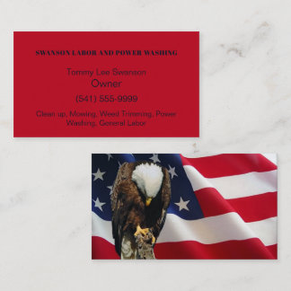 Cartão De Visita Bald Eagle American Flag