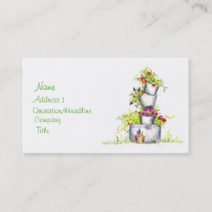 Cartão De Visita Baldes de Flores Jardins de Algodão de Arte Floral